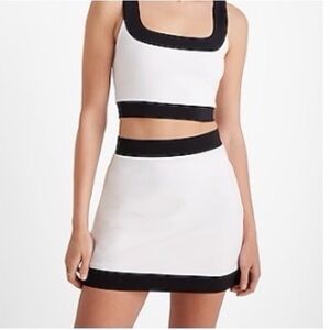 Express Black and White Mini Skirt NWT